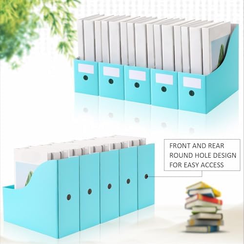 Geyee 50 Pcs Cardboard Magazine Holder Magazine File Holder, Teal - Image 6