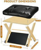 Adjustable Height Foot Rest Under Desk at Work, Solid Wood 4 Step Footrest - Image 5