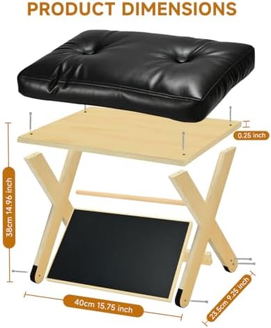 Adjustable Height Foot Rest Under Desk at Work, Solid Wood 4 Step Footrest - Image 5