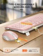 SABLUTE Wireless Keyboard and Mouse Combo, Ergonomic Wave with Wrist Rest - Image 6