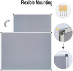DEVELOP 60x48 Inch Large Gray Felt Bulletin Board, Wall Mounting Pin Memo Notice Cork Board with Silver Aluminium Frame for Office, Home, and Classroom, Includes 10 Push Pins - Image 3