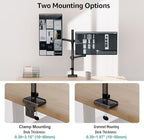 MOUNT PRO Vertical Dual Monitor Mount, Stacked Monitor Stand for 2 Computer Screens up to 32 inches, Full Motion Adjustable Tall Display Desk Mount, Each Arm Holds up to 17.6lbs, VESA Mount - Image 6