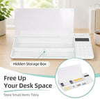 16"x7" Glass Desktop Whiteboard with Calculator, White - Image 5
