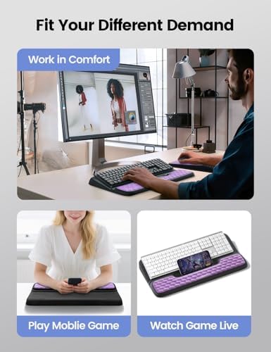 Vaydeer Keyboard Stand and Mouse Pad Set with Wrist Rest and Storage - Image 6