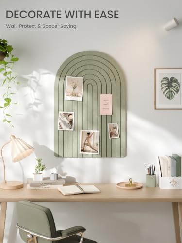 Large Arched Felt Bulletin Board 35.4''×23.6'', Sage - Image 2