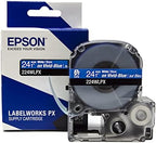 Epson LABELWORKS 224WLPX Label Tape - White on Blue - 1" (24mm), 30ft by EpsonLABELWORKS