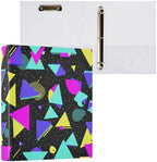 Retro 80s 90s Neon Colors (4) Round Ring Binders 1.5 Inch 3 Ring Binder with Clipboard Holds 200 Sheets Office Home School - Image 2