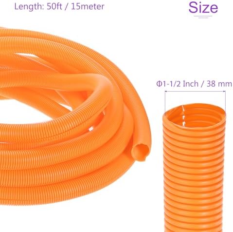DMiotech 50ft Wire Loom Split Tubing 1 1/2 Inch(38 mm) ID Orange - Image 3
