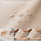 1.6mm Thick Leather 24x72 Inch Non-Slip Mat, Waterproof Countertop Protector, Full Size Workbench Mat/Large Kitchen Island Protector, Warm Beige - Image 6