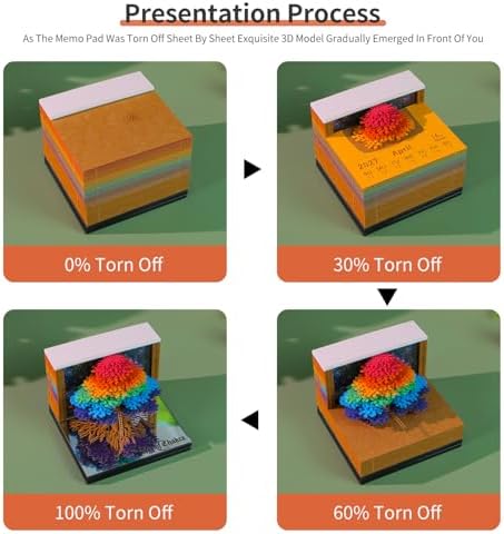 3D Memo Pad, 3D Calendar 2027, Time Piece Calendar, Tear-Off Calendars 2027, 3D Paper Carving Art Memo Pad, Art Carving Sticky Notes for Office Home Gifts Ornaments (Tree of Life) - Image 4
