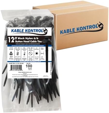 Kable Kontrol Buckle Cable Ties, 12 Inch 1800 Pcs, 120 Lbs Test, Black by KABLEKONTROL%C2%AE