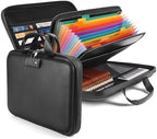 Calenzana Fireproof Document Boxes with TSA Lock, Upgraded 16 Pockets Fireproof＆Water Resistant File Organizer, Hard-Shell Safe Box for Important Certificates, Passport, Laptop by Calenzana