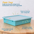 ECR4Kids Letter Size Plastic Tray Organizer with Lids, Small, Storage Bins, Contemporary, 10-Piece - Image 3