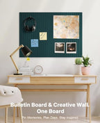 48" x 36" Large Cork Bulletin Board Tiles, Peel and Stick Felt Wall Panels for Vision, Message Center, Picture and Prayer Board for Office, Dorm, Room and Desk Decor(Pine Green) - Image 5