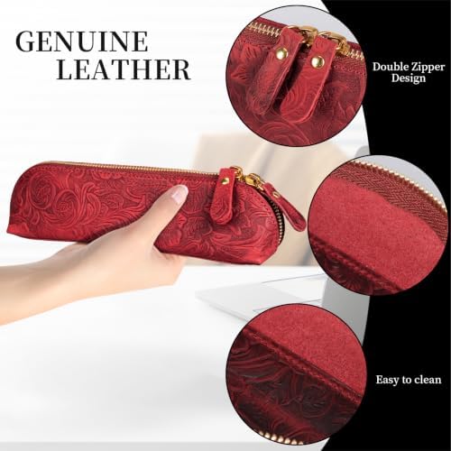 Gexmil Genuine Leather Pen Case, Hand-made Stationery Bag for Work Office - Image 5