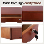 Desktop Storage Box,Desk Organizer Drawer,Desktop Organizer,Office Supplies Drawer Organization with Lockable Drawer for Office Supplies,School Supplies (1 Tier Walnut Color) - Image 4