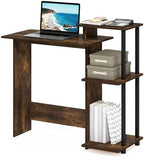 Furinno EFFICIENT Desk, 28.6" Wide Gaming Desk with 3 Open Side Shelves, Laptop Notebook Computer Desk, Office Desk for Home Office, Study Room, Dorm, Bedroom, Amber Pine by Furinno-FitsYourSpaceFitsYourBudget