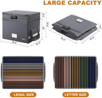 DocSafe File Box with Lock,Multi-Layer Fireproof Document Box Collapsible File Storage Organizer with Pockets/Handle,Large Portable Home Office Filing Box for Hanging Letter/Legal Size Folders,Gray - Image 5