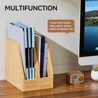 KIRIGEN Wood File Folder Holder, 2-Pack Desktop File Organizer Natural - Image 5
