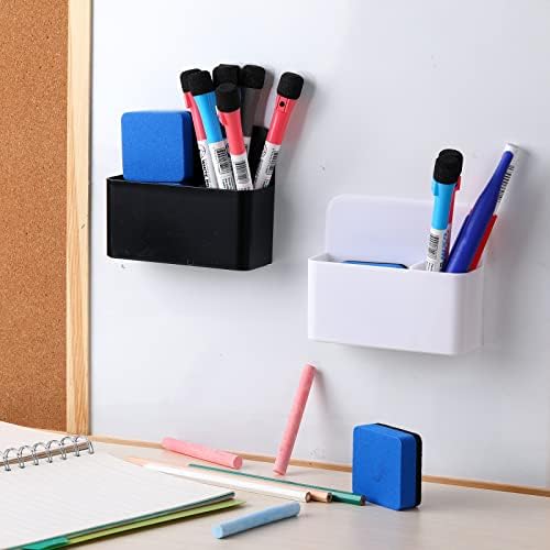 Colarr 20 Pack Magnetic Dry Erase Marker Holder Bulk, White, Black - Image 4