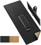 MAIDERN Cork & Leather Desk Pad, 63” x 23.6” Large XXL Desk Ma (Black) by Maidern