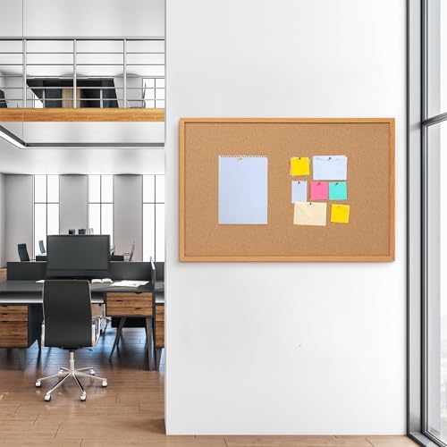 Cork Board Bulletin Board 24 x 36, Wood Framed Corkboard for Wall - Image 2