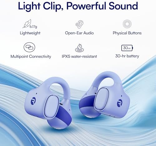 Raycon Everyday Clip-On Earbuds, Open Ear & Water Resistant, 30Hr (Blue) - Image 3