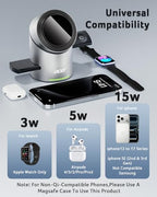 Acer Prime 3 in 1 Charging Station for Apple - Magnetic iPhone Wireless Charging Station, Magsafe Charger Stand for iPhone 17 16 15 14 13 12 - Apple Watch - Airpods Series (Charger & USB-C Included) - Image 3
