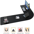 Chihein PU Leather L-Shaped Desk Mat 61" x 80.7" x 23.6" Black - Image 3
