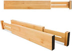 VaeFae 12-Pack Adjustable Bamboo Drawer Dividers, Expandable Drawer Organizer for Kitchen Utensils, Clothes, Bathroom, Office – Fits Drawer Interiors 16.6" to 21.8" - Image 3
