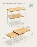 SONGMICS Cabinet Organizer Shelf, Set of 4 Spice Rack, Kitchen Storage - Image 3