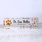 Artblox Office Desk Name Plate Personalized | Custom Name Plates for Desks | Vet Dog Design On Clear Acrylic Glass | Cute Office Desk Accessories Customized Gifts - (8" x 2.5") - Image 2