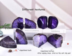 AMOYSTONE Purple Agate Bookends, Heavy Book Stoppers for Large Hardcover - Image 7