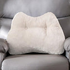 Lumbar Support Pillow for Recliner Chair/Accent Chair/Couch/Office Chair, Tufted Corduroy Back Support Cushion for Elderly, M-Shaped Recliner Cushions for Back Rest, Pain Relief, Reading, Beige by HIGOGOGO