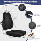 Car Seat Cushion with Lumbar Support, Memory Foam for Long Driving - Image 2