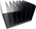 Huron Desktop File Binder Organizer Storage Vertical 6 Slot, Black Commercial Grade Steel - Image 2