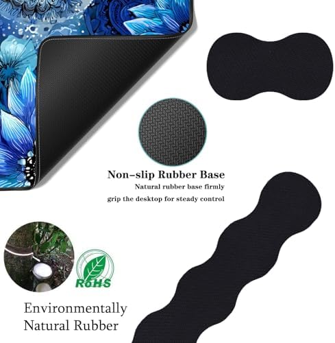 Keyboard Wrist Rest+Mouse Wrist Pad+Desk Pad Set,Memory Foam Ergonomic Easy Typing Pain Relief for Computer Laptop Office Home - Mandala - Image 5