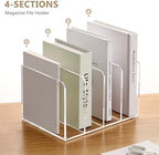 SANRUI Acrylic Desk Magazine File Holder, Clear,4 Vertical Compartments - Image 5