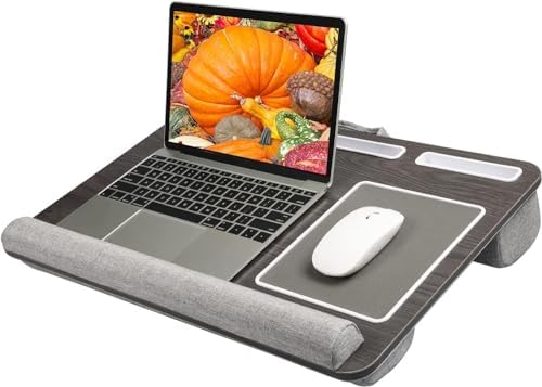 HUANUO Lap Desk - Fits up to 17 inches Laptop Desk, Black Woodgrain by HUANUO