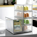Acrylic Makeup Organizer, Clear Storage Organizer Desktop Stackable Storage Drawers, Plastic Organizer Bins for Makeup, Stationery, Cosmetics, Vanity, Bathroom,Cabinet,Pantry Office Desk (5 Drawers) - Image 2