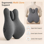 Lumbar Support Pillow with Heat and Vibration Massage for Lower Back Pain Relief & Comfort, Ergonomic Memory Foam Back Cushion with Adjustable Strap for Office Chair, Car Seat and Sofa, Grey - Image 6