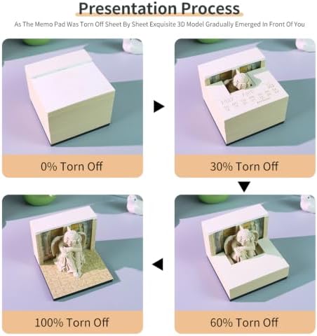 2027 Time Piece Calendar, 3D Sticky Notes 2027, Desk Calendar With LED Light, Tree Memo Pad Creative Artsy Pads 3D Art Calendar, Paper Carving Gift, Desktop Decoration(Angel) - Image 4