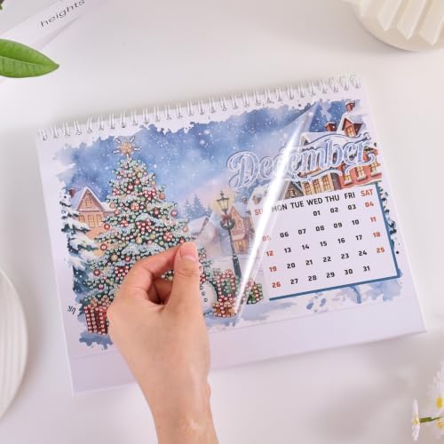 icceemee 2027 Calendar Desk Calendar DIY Diamond Painting Art with Animals theme Calendar, Monthly Flip Planner with To-Do List, Handmade Craft for Office & Home Decor Gift - Image 3