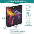 Fantasy Dragon Rainbow Fire Decorative 3 Ring Binder 1.5 Inch Large View Binders with Pockets Holds 200 Sheets File Organizer for Office College School, 2 Pack - Image 5