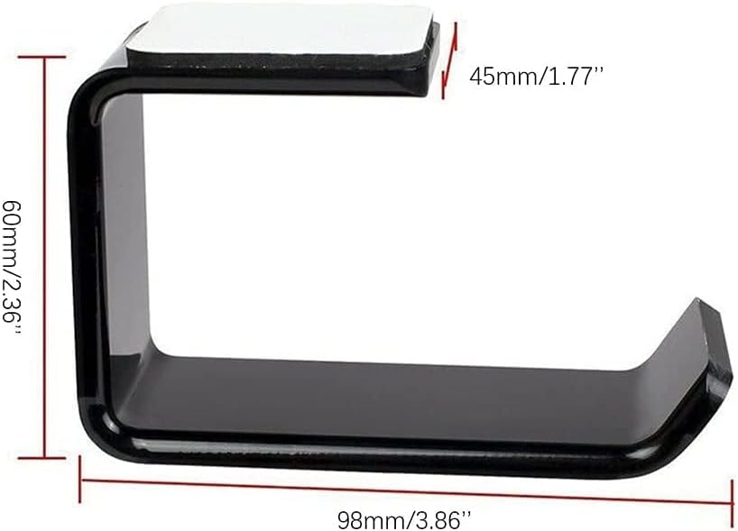 Headphone Holder Headset Stand Headphone Stand Simple Headphone Stand Holder Hanger Hook Tape Under Desk Dual Headset Stand Mount Earphone Holder Easy to Use Headset Holder(2pcs) - Image 2