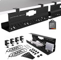 Under Desk Cable Management Tray no Drill – Wire Management - Cord Organizer – Huge Load Capacity – Under Desk Cable Tray no Drill (Black, 2 Pieces Set) by UltimateSetup