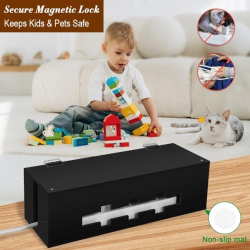 Cable Management Box with Magnetic Lock, Cord Organizer for Desk - Image 4