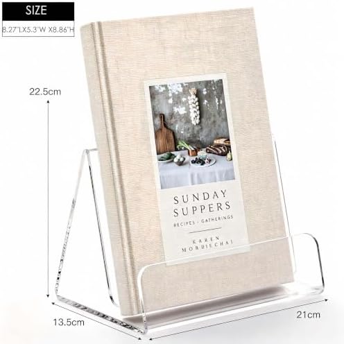 YUXUN Acrylic Cookbook Stand for Kitchen Counter - A4 Book Display - Image 3
