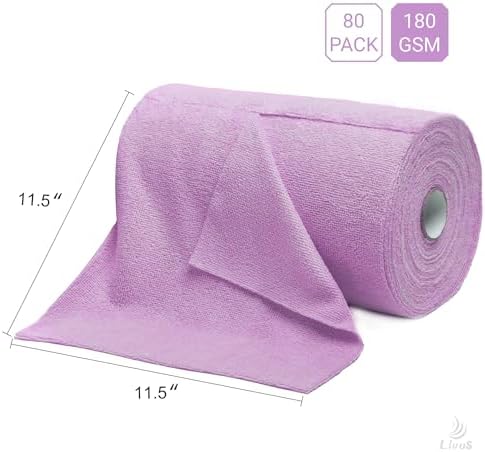 LIVOS Microfiber Cleaning Cloth Roll - 80 Pack, Reusable Paper Towels Purple Tear Away Towels, Microfiber Towels for Cars, Super Absorbent Lint Free Cleaning Rags for House,Kitchen,Window-11.5"x11.5" - Image 4