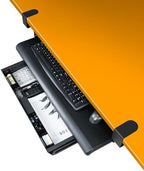 EHO Keyboard Tray with Drawer - Clamp On Under Desk Pull Out Extender Table Attachment Platform with Storage Organizer, Large 27.5" (31.8" Including Clamps) x 12.2", Height Adjustable for Home Office by EHOPrime